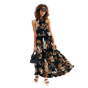 Free People Anita navy blue multi floral maxi d…